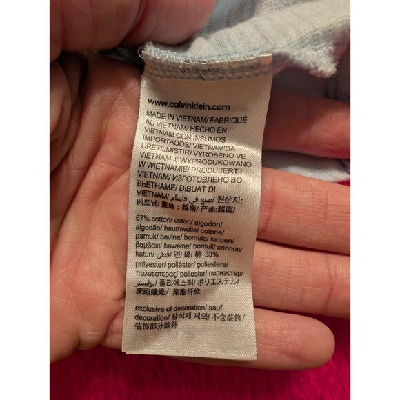 ​Calvin Klein Polo Shirt Men's Small Light Blue Cotton Blend Short Sleeve Logo - Picture 6 of 6